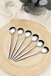 Hermia Juego de Cucharas de Acero, 6 Piezas, Plateado